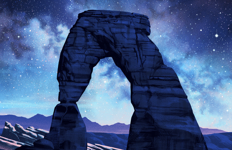 Arches National Park Poster (Delicate Arch - Night Sky)