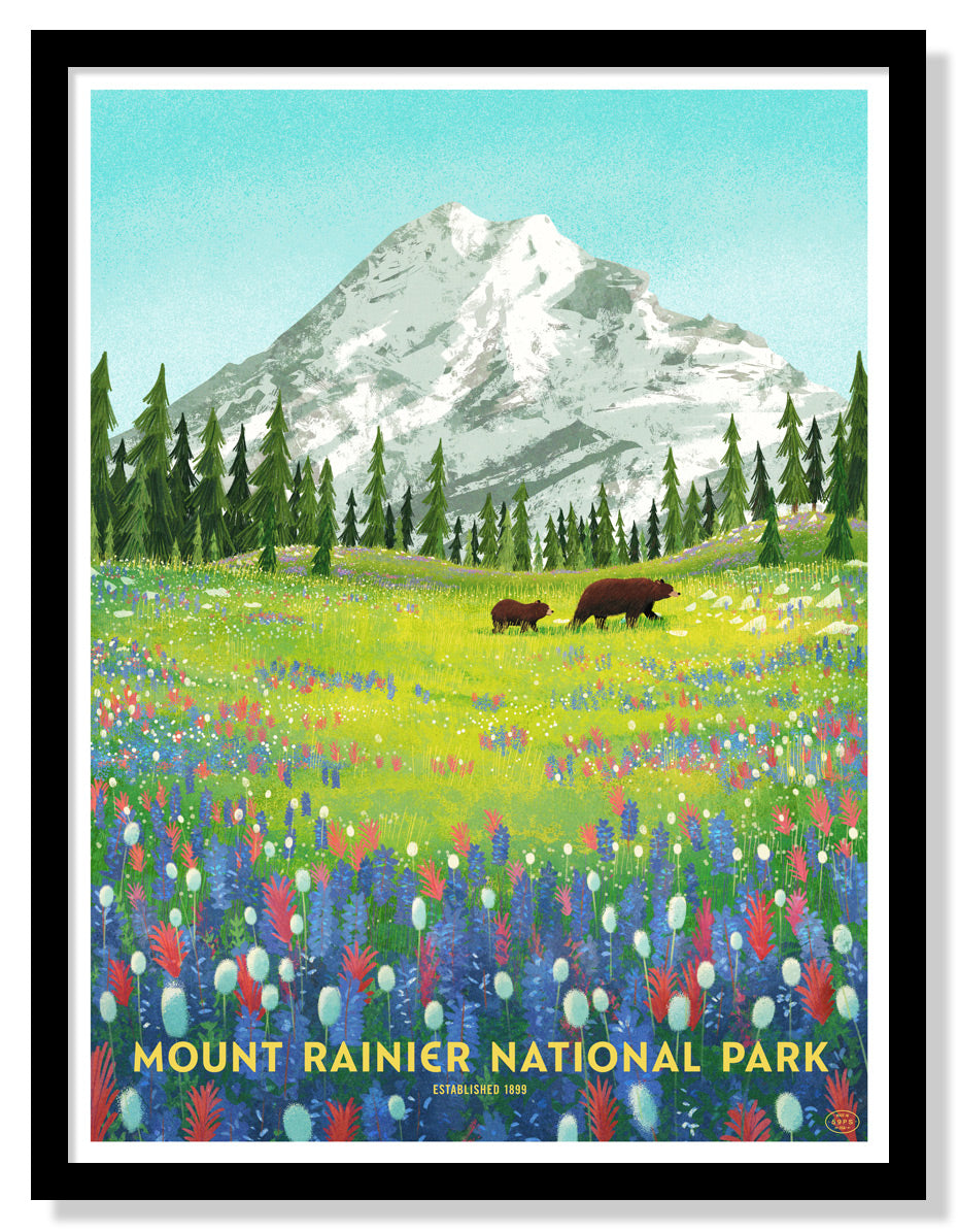 Mount Rainier National Park Poster (Large Timed Edition)