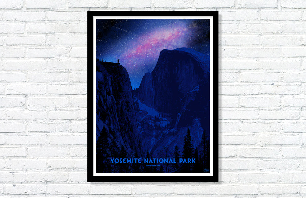 Yosemite National Park Poster (Night Sky)